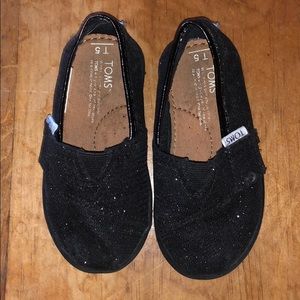 Black Glitter Toms